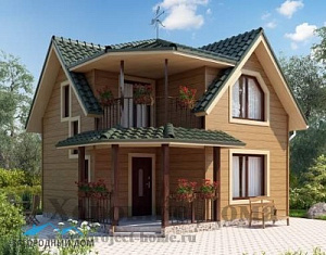 Великолепный проект гостевого дома из бруса 79м2